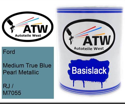 Ford, Medium True Blue Pearl Metallic, RJ / M7055: 1L Lackdose, von ATW Autoteile West.